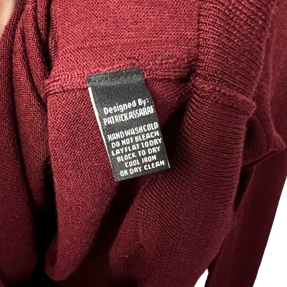 Burgundy 1/4 Zip Sweater Mens Size XL 50% Wool 50% Acrylic Italy BY Linea Rosso - Picture 3 of 7